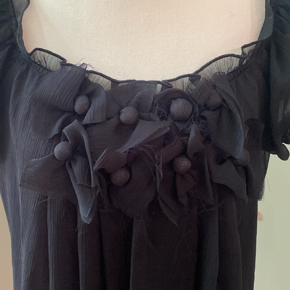 NWT Lucca Couture L black mini dress sweet girl dark Academia goth embellished - Picture 3 of 16